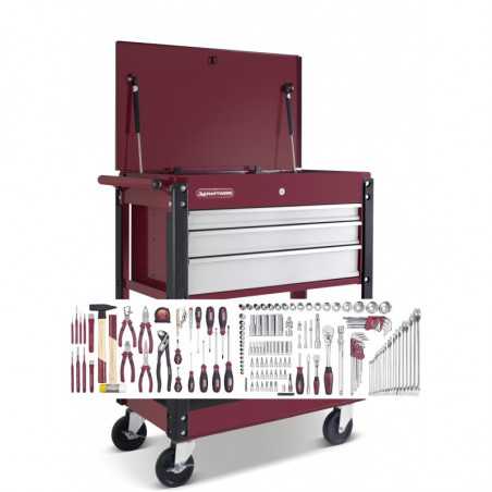 Chariot d’atelier 3 tiroirs - 160 outils 3917-4919 Chariot d’atelier 3 tiroirs - 160 outils 3917-4919
