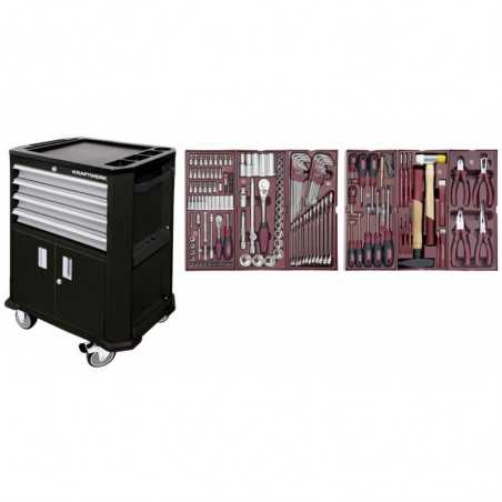 Servante d'atelier avec double porte + 4 tiroirs - 150 pièces 2906-4909