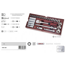 Servante d'atelier avec double porte + 4 tiroirs - 150 pièces 2906-4909