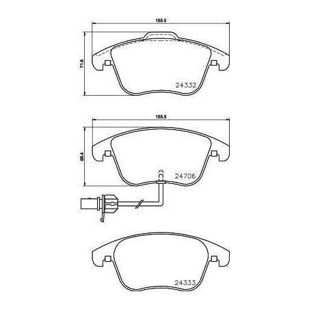 4x Plaquettes de Frein - Audi A4 A5 Q5 101444179