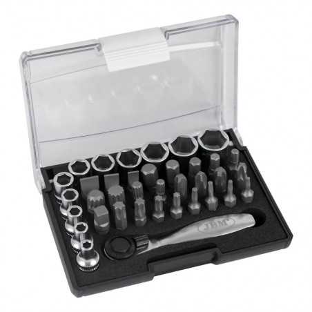 COFFRET DE 37 PIÈCES AVEC CLIQUET MINI DE 1/4" 52198