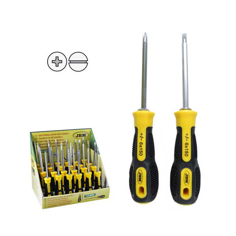 Tournevis Réversible Magnétique Uxcell 6mm - Poignée Plastique, Fente Et Cruciforme