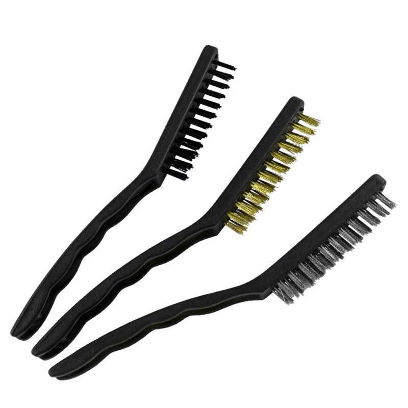 JEU DE 3 BROSSES MÉTALLIQUES 52515