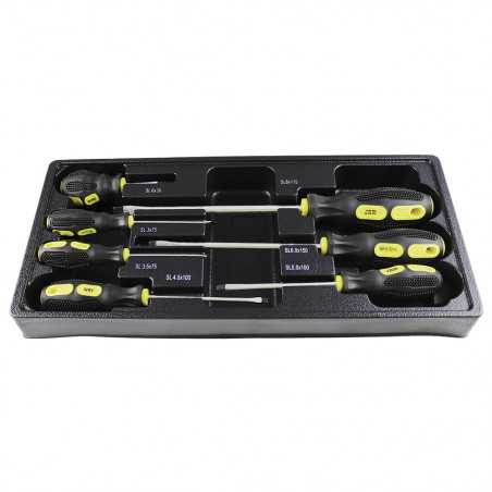 MODULE + 7 TOURNEVIS PLATS POUR SERVANTE D'OUTILS 10676 MODULE + 7 TOURNEVIS PLATS POUR SERVANTE D'OUTILS 10676