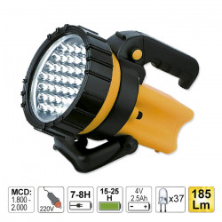 LAMPE TORCHE DE 37 LEDS AVEC BATTERIE RECHARGABLE, MANCHE PIVOTANT 52002-JBM