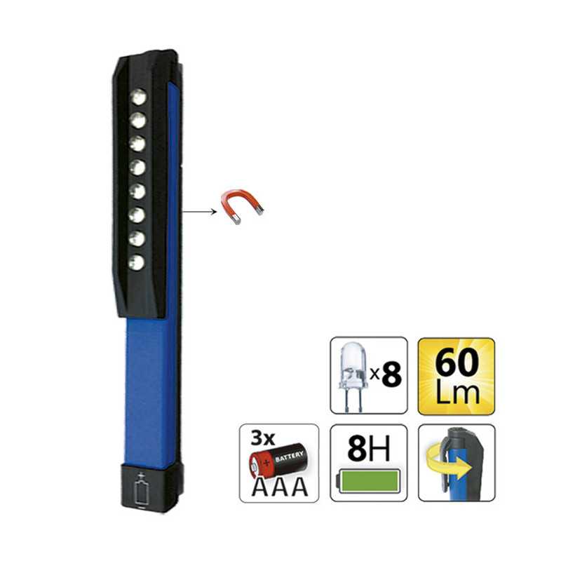 TORCHE STYLO 8 LED'S AIMANTÉ 52582
