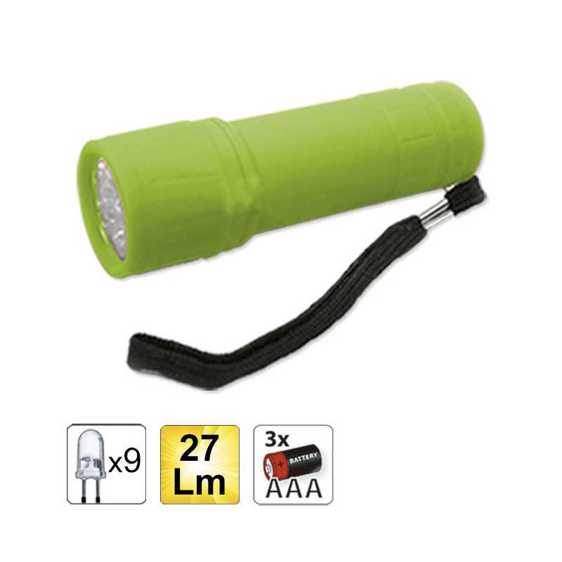 LAMPE TORCHE DE 9 LEDS, VERT 52555