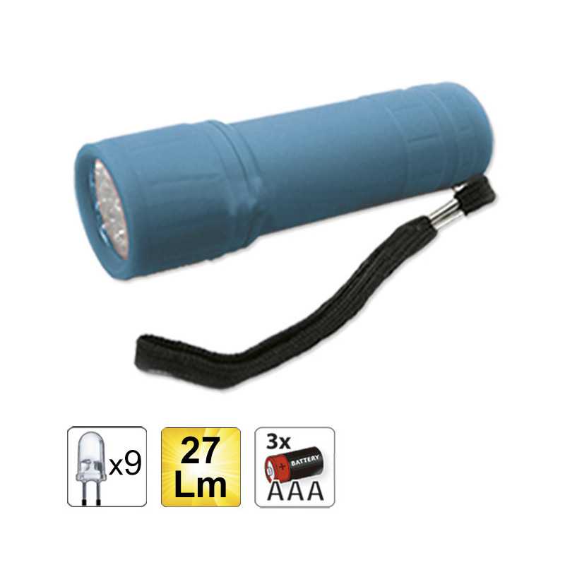 LAMPE TORCHE DE 9 LEDS BLEU 52556