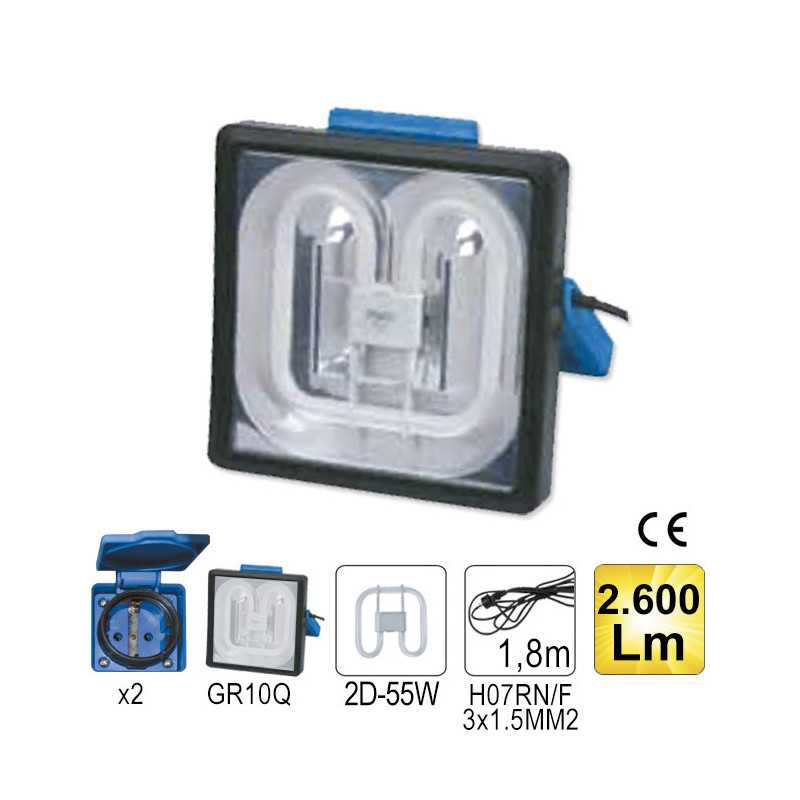 PROJECTEUR MOBILE 55W CARRÉ 52232
