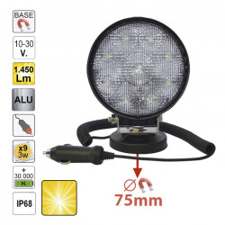 PROJECTEUR DE TRAVAIL LED, ROND, LUMIÈRE DIFFUSE, BASE MAGNETIQUE 52567