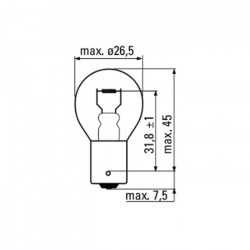 AMPOULE OBN 2 POLOS 12V 21/5W BAY15D 52367