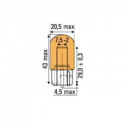 LAMPE OBN 21W 12V T20 AMBAR 52863