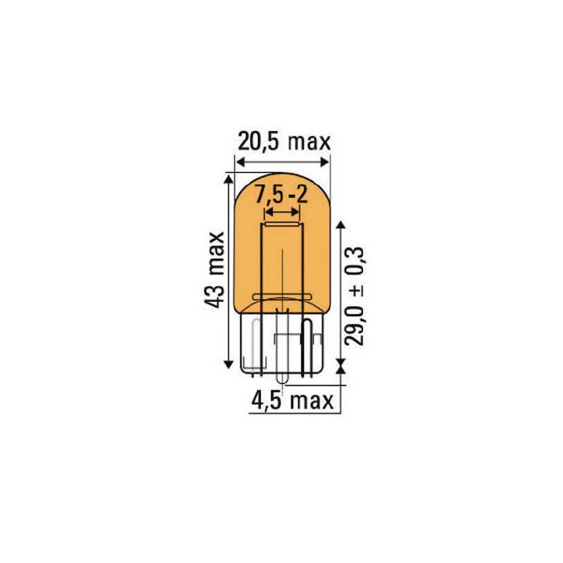 LAMPE OBN 21W 12V T20 AMBAR 52863