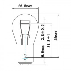 LAMPE OBN 12V 21/4W BAZ15D 52868