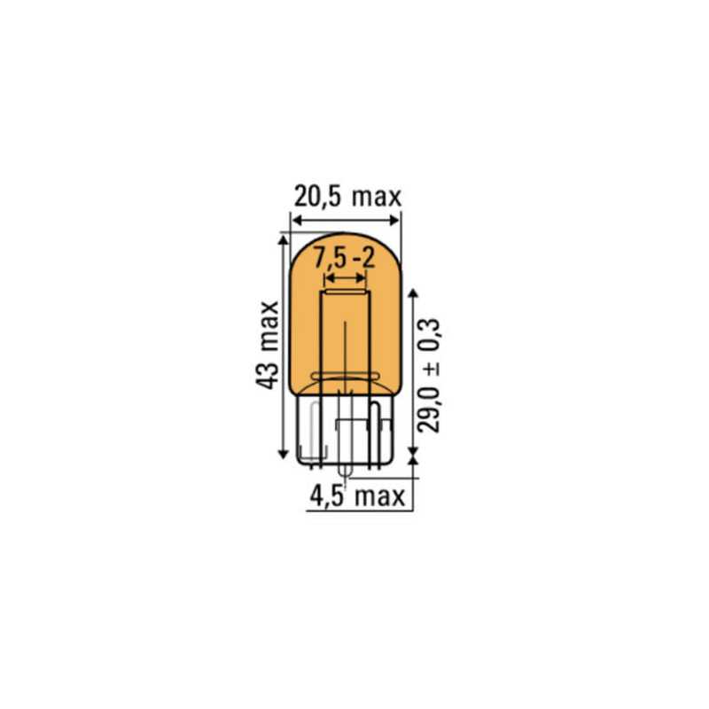 AMPOULE OBN AMBER 12V 21W T20 52370