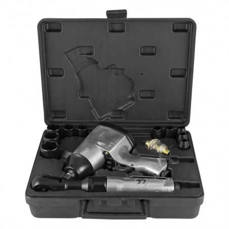 COFFRET 16 PIÈCES PNEUMATIQUE AVEC CLÉ À ROCHET 52156 COFFRET 16 PIÈCES PNEUMATIQUE AVEC CLÉ À ROCHET 52156
