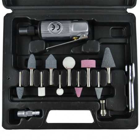 COFFRET DE 16 PIECES AVEC MEULEUSE PNEUMATIQUE 52157