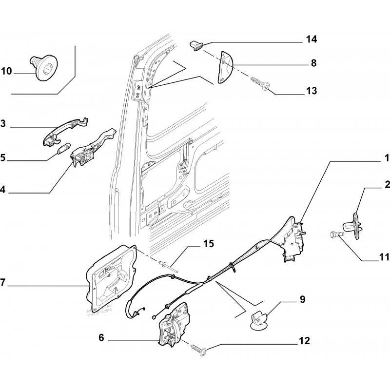 MECANISME DE PORTE ARRIERE DROITE COULISSANTE - CITROEN JUMPY PEUGEOT BOXER 9138P0