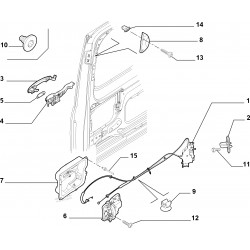 MECANISME DE PORTE ARRIERE DROITE COULISSANTE - CITROEN JUMPY PEUGEOT BOXER 9138P0