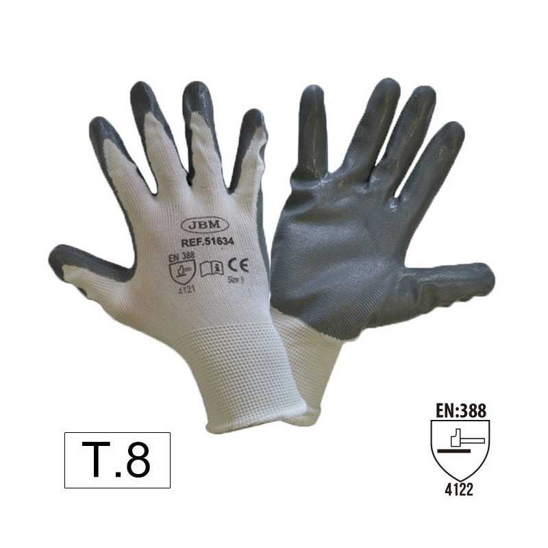 GANTS DE TRAVAIL RENFORCÉE EN NITRILE T.8 51633