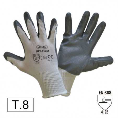 GANTS DE TRAVAIL RENFORCÉE EN NITRILE T.8 51633