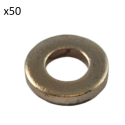 50 RONDELLES DE CUIVRE POUR INJECTEURS (13,8 x 7,3 x 1,4MM) 13819