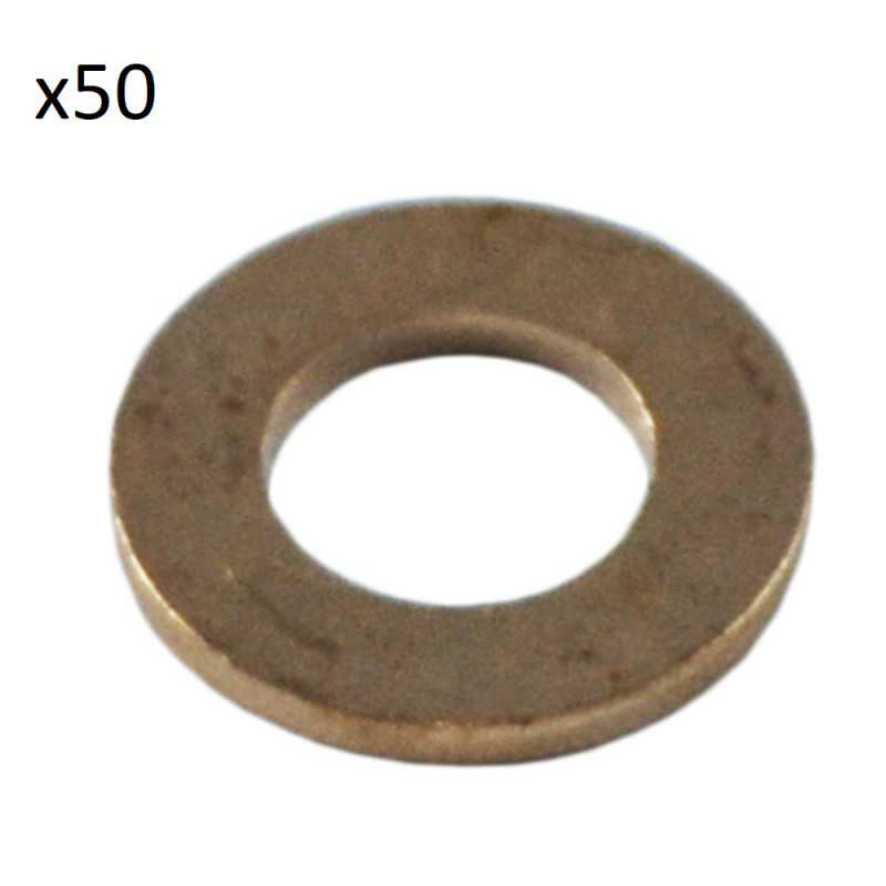 50x RONDELLES DE CUIVRE POUR INJECTEURS (14,6 x 7,5 x 3,0MM) 13821