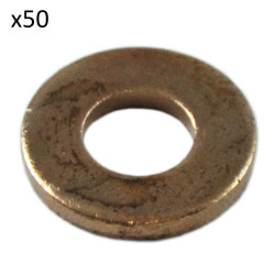 50x RONDELLES DE CUIVRE POUR INJECTEURS (15,0 x 7,5 x 2,0MM) 13825