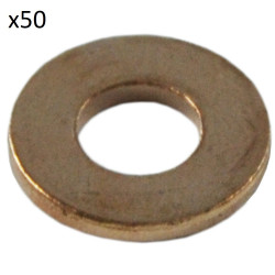 50x RONDELLES DE CUIVRE POUR INJECTEURS (15,0 x 7,5 x 3,0MM) 13827