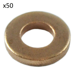 50x RONDELLES DE CUIVRE POUR INJECTEURS (15,5 x 7,5 x 2,0MM) 13828