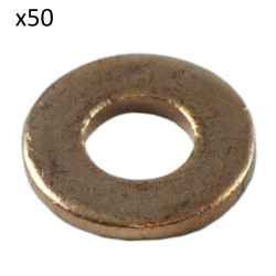 50x RONDELLES DE CUIVRE POUR INJECTEURS (16,0 x 7,5 x 1,5MM) 13829