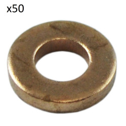 50x RONDELLES DE CUIVRE POUR INJECTEURS (16,0 x 7,5 x 1,7MM) 13830