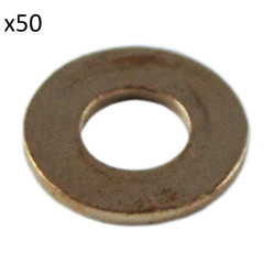 50x RONDELLES DE CUIVRE POUR INJECTEURS (16,0 x 7,5 x 2,0MM) 13831