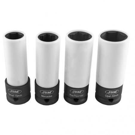 KIT DE 4 EMBOUTS A CHOC POUR LES ROUES EN ALLIAGES LEGERS, 1/2 POUCE 53587 KIT DE 4 EMBOUTS A CHOC POUR LES ROUES EN ALLIAGES LEGERS, 1/2 POUCE 53587