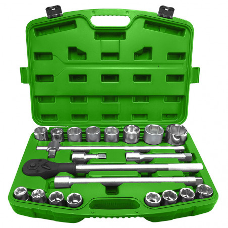 COFFRET DE DOUILLES 21 PIECES CLIQUET DE 3/4 POUCE 6 PANS 53727 COFFRET DE DOUILLES 21 PIECES CLIQUET DE 3/4 POUCE 6 PANS 53727