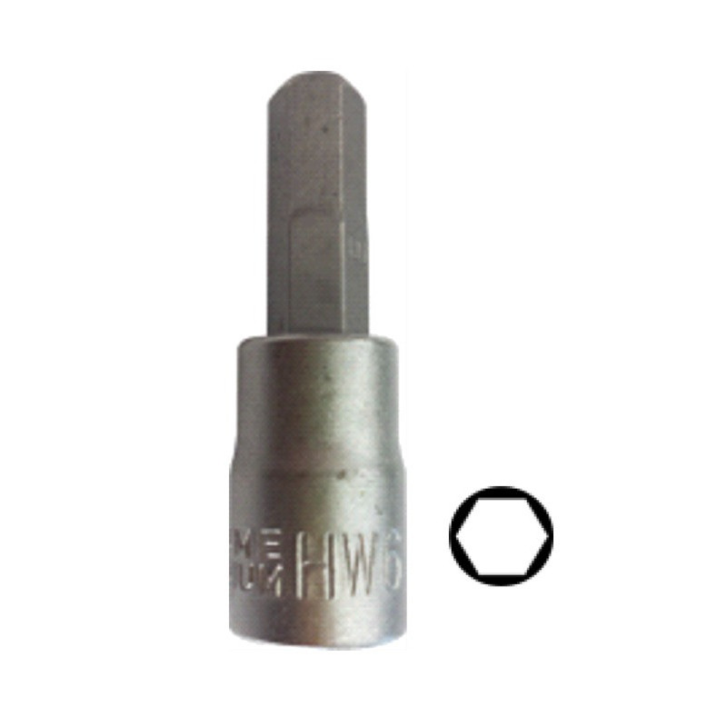 Tete Pour Manche Tournevis Hex 4mm, Chrome 13375