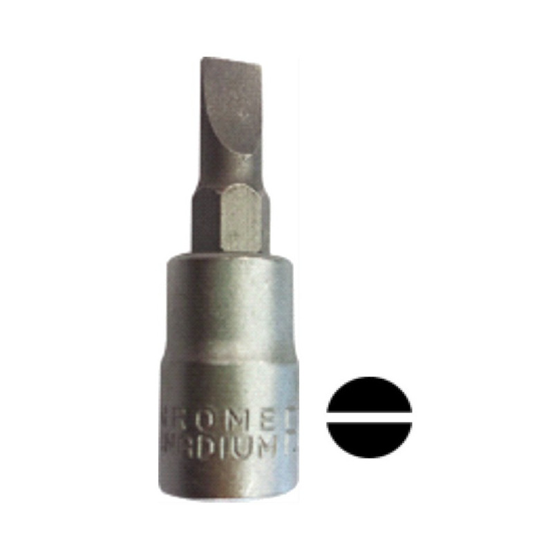 Tete pour Manche Tournevis (SL) 6.5MM, Chrome 13380