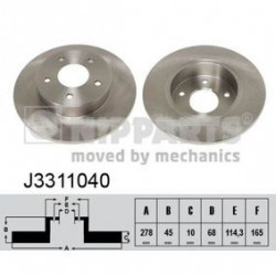 Jeu de 2 disques de frein arrière Nissan : Almera , Primera J3311040 NIPPARTS VH