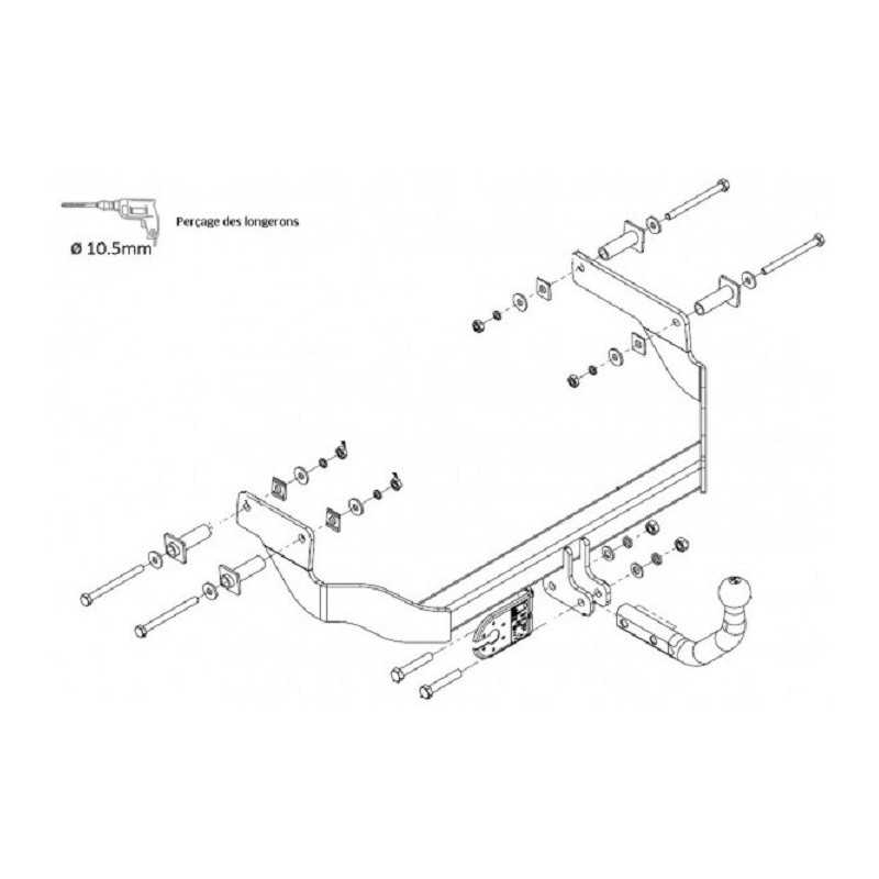 Attelage Fourgon FIAT / PEUGEOT / CITROEN Boule Fixe Col De Cygne