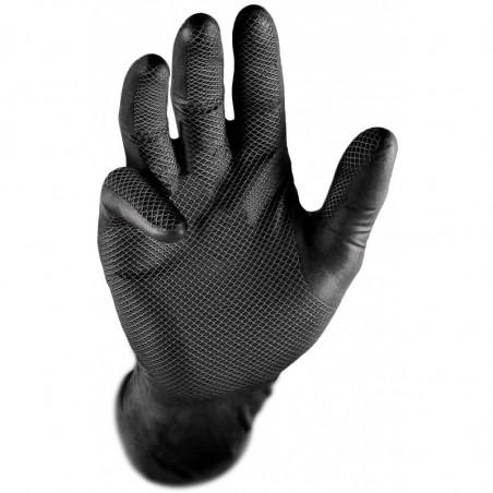 Gants Jetables en Nitrile Grippaz Noirs Taille M - 50pieces 805.001.001 Gants Jetables en Nitrile Grippaz Noirs Taille M - 50pieces 805.001.001