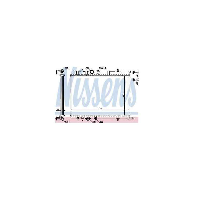 Radiateur moteur Citroen Berlingo C4 Xsara, Peugeot 206 307 Partner R11954 Nissens VH