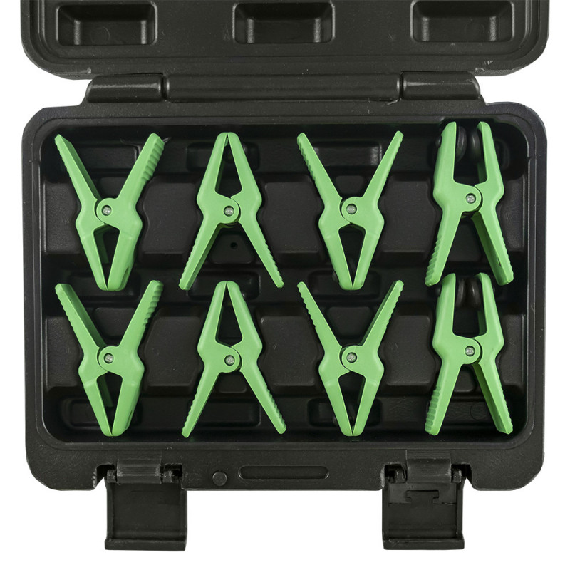 JEU DE 8 PINCES PLATES AVEC LE FIXATEUR POUR LES TUYAUX FLEXIBLES 53477