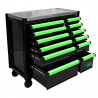 SERVANTE AVEC DOUBLE COLONNE DE TIROIRS - AVEC MODULES D'OUTILS - VERTE 53939