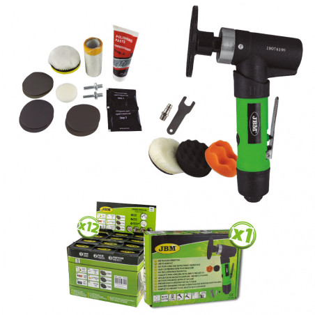 SPECIALE KIT DE POLISSAGE: MACHINE POLISSAGE PNEUMATIQUE + 12 KIT RESTAURATION PHARES SERIE262