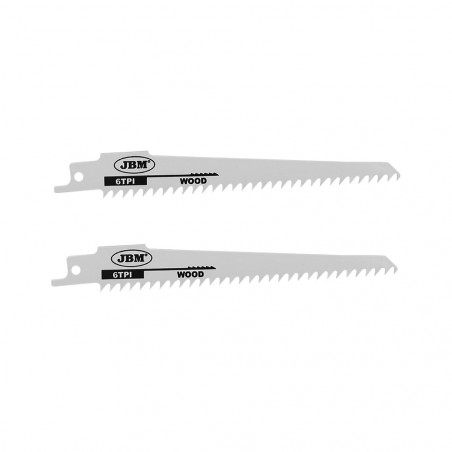 KIT DE 2 LAMES 6TPI 150 mm POUR SCIE SABRE A BOIS. POUR REF. 60019 14994 KIT DE 2 LAMES 6TPI 150 mm POUR SCIE SABRE A BOIS. POUR REF. 60019 14994