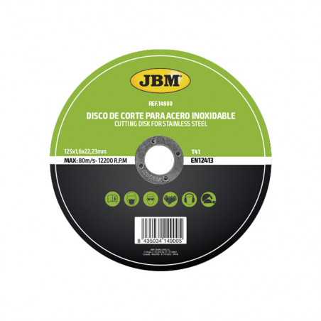 CERCLE DE COUPE T41 POUR ACIER INOXYDABLE, 125 X 1.6MM 14900 CERCLE DE COUPE T41 POUR ACIER INOXYDABLE, 125 X 1.6MM 14900