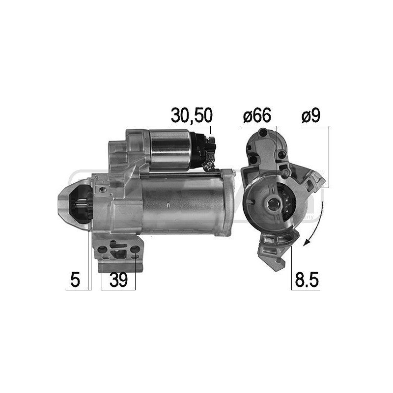 Démarreur BMW série 1 (F20, F21), 2 (F22 F87), 3 (F30 F31 F34 F80), 4 (F33 F33 F82 F83), 5 (F10 F11) 221007A MESSMER VH