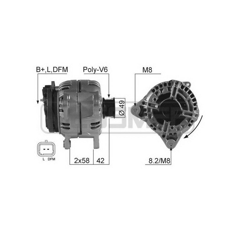 Alternateur Nissan Primastar, Opel Vivaro, Renault Laguna II Master II Trafic II Vel satis 210567A MESSMER VH