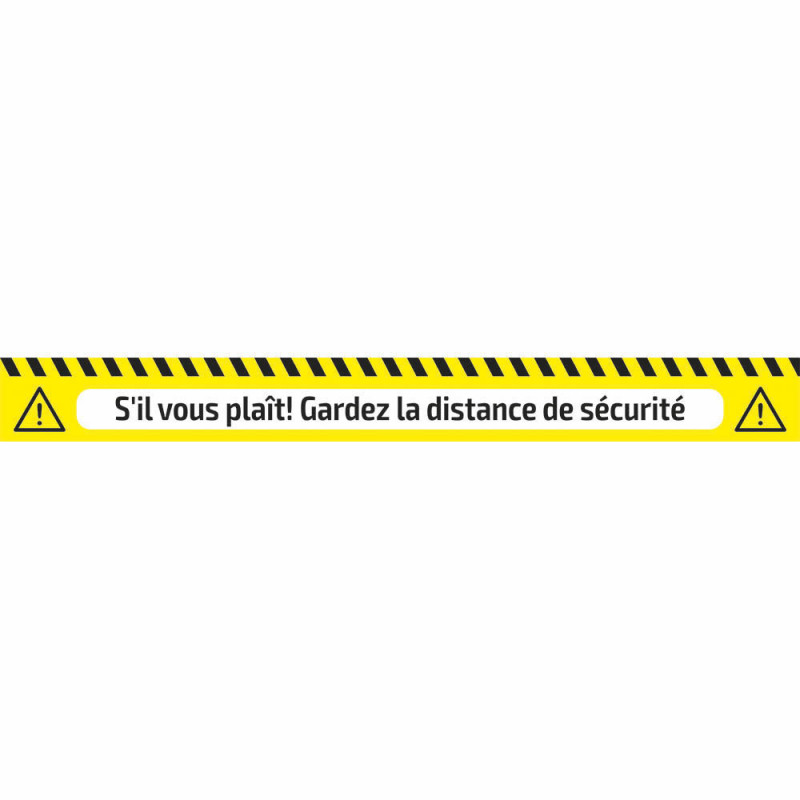 RUBAN ADHESIF DE SIGNALISATION - DISTANCE DE SECURITE 53840FR