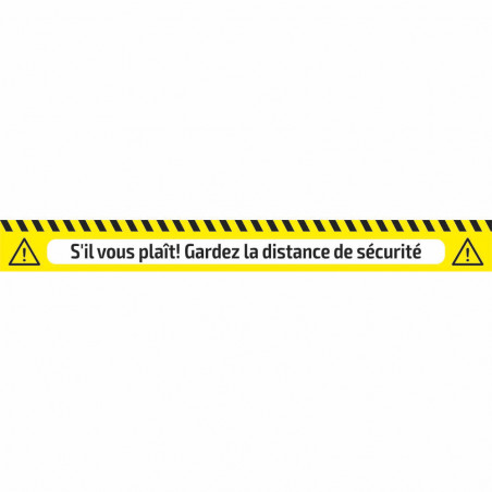 RUBAN ADHESIF DE SIGNALISATION - DISTANCE DE SECURITE 53840FR